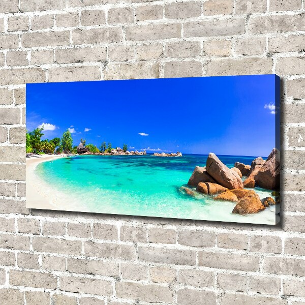 Canvas wall art Seychelles beach