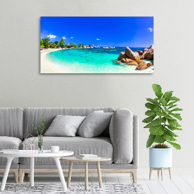 Canvas wall art Seychelles beach