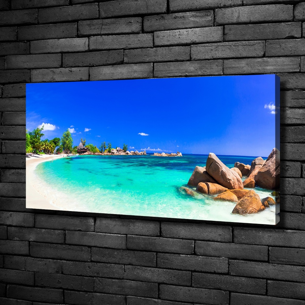 Canvas wall art Seychelles beach