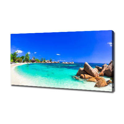 Canvas wall art Seychelles beach