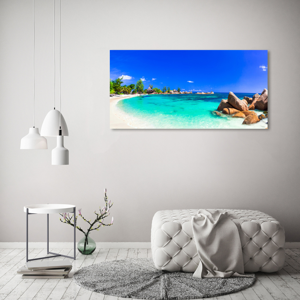 Canvas wall art Seychelles beach