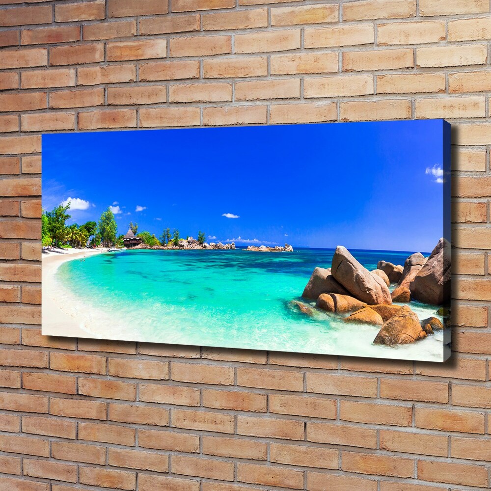 Canvas wall art Seychelles beach