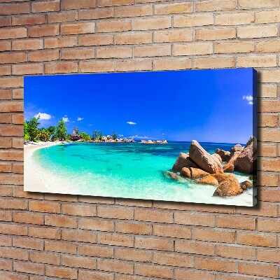 Canvas wall art Seychelles beach