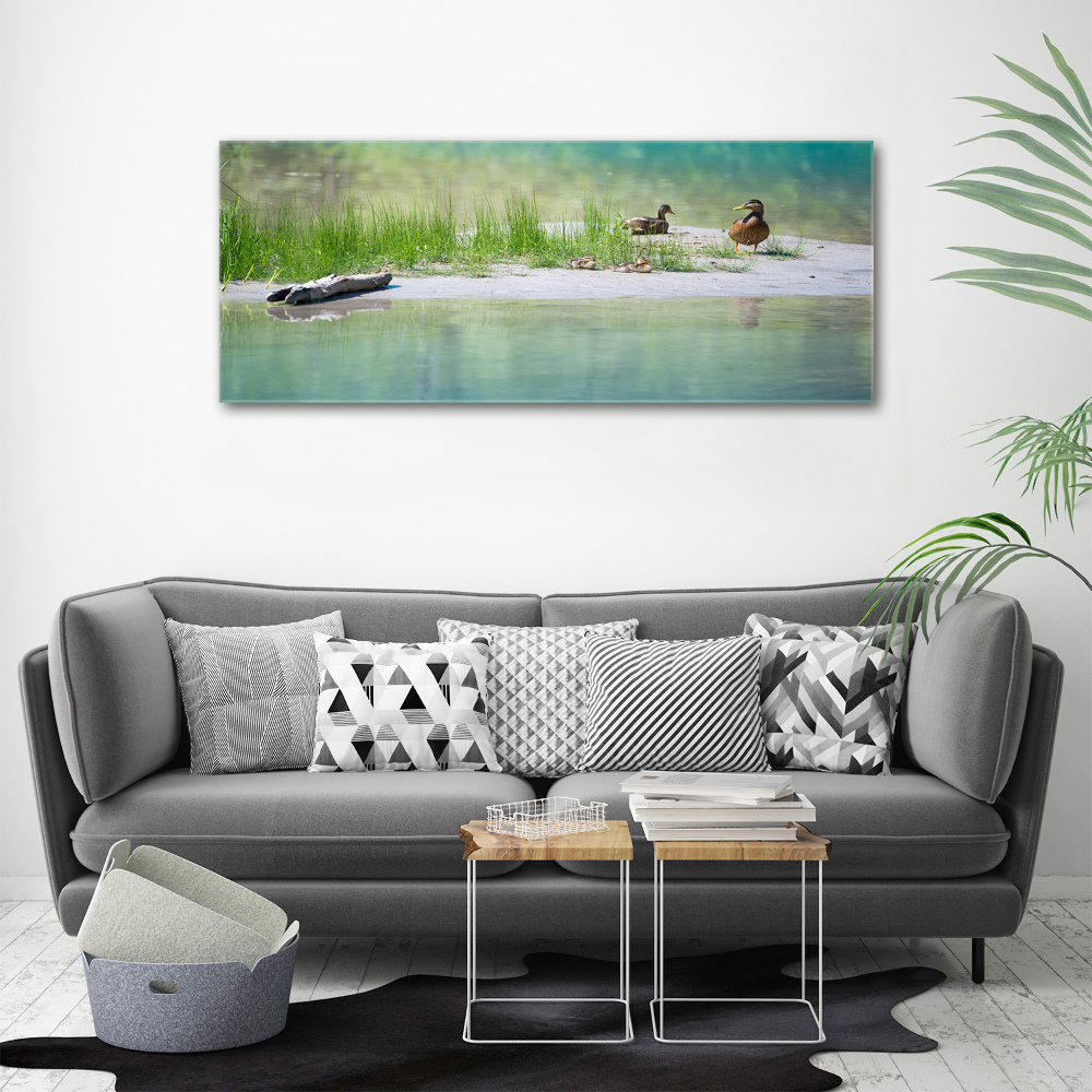 Large canvas wall art Ducks by the water