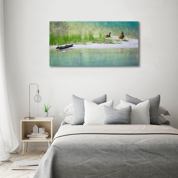 Large canvas wall art Ducks by the water