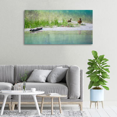 Large canvas wall art Ducks by the water