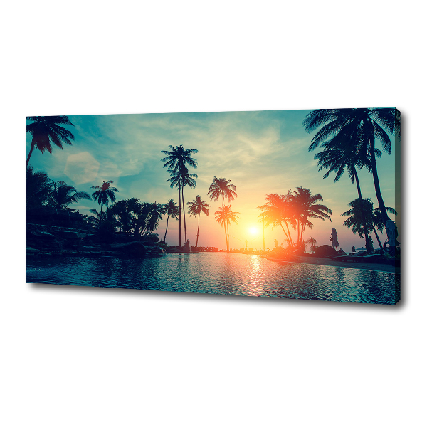 Canvas wall art Sunset palm trees