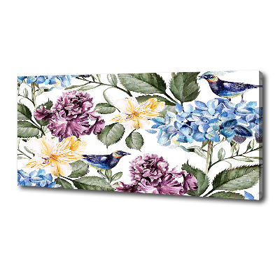 Canvas wall art Flowers and birds