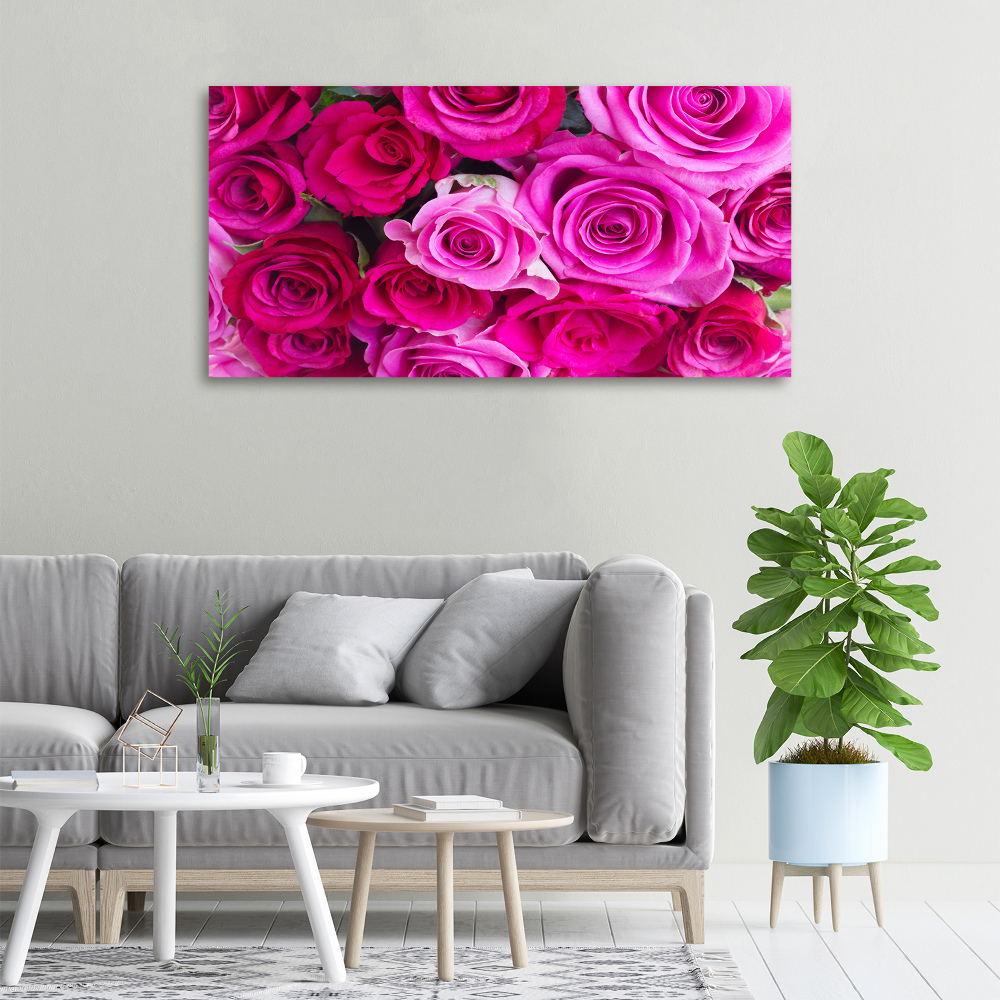 Canvas wall art A bouquet of pink roses