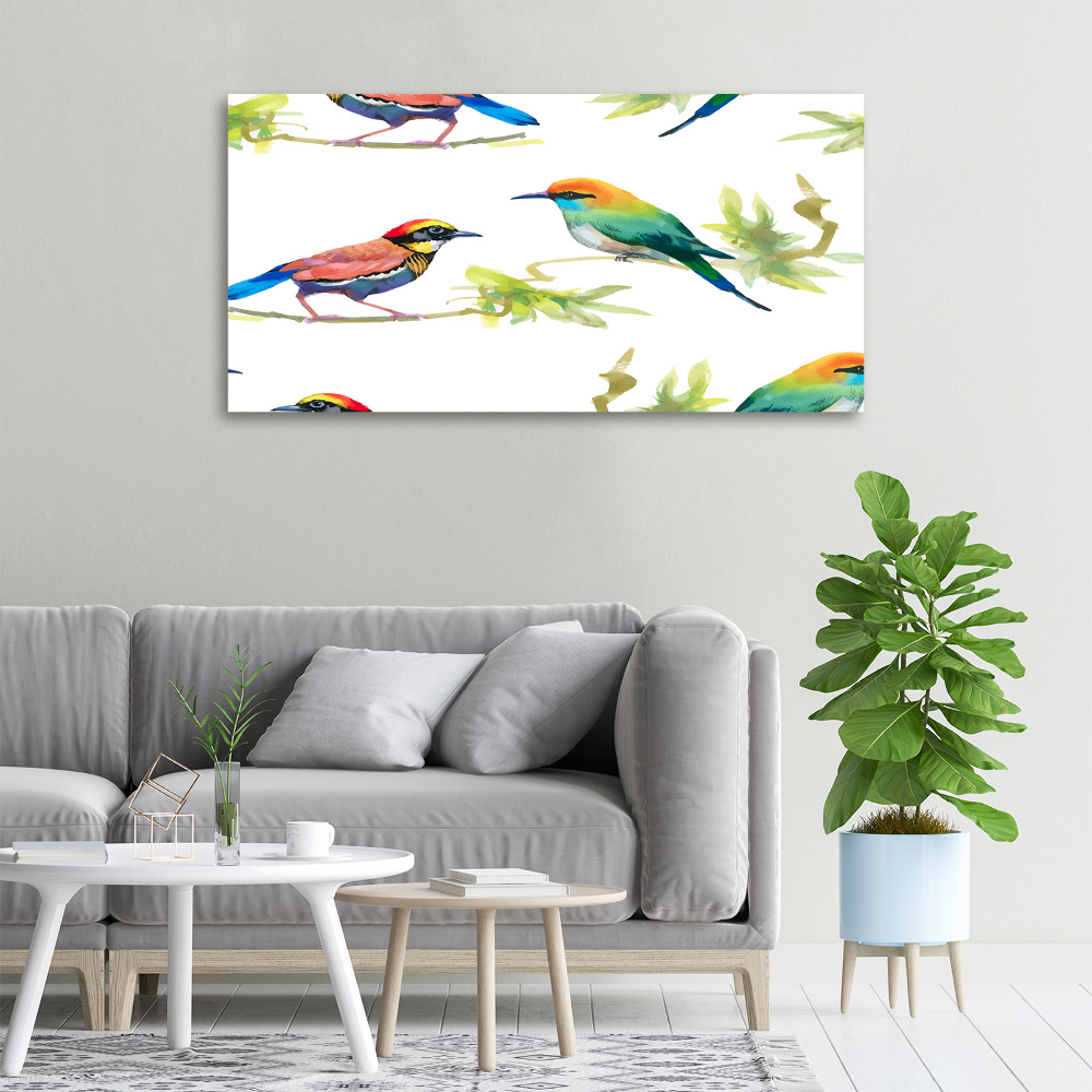 Canvas wall art Exotic birds