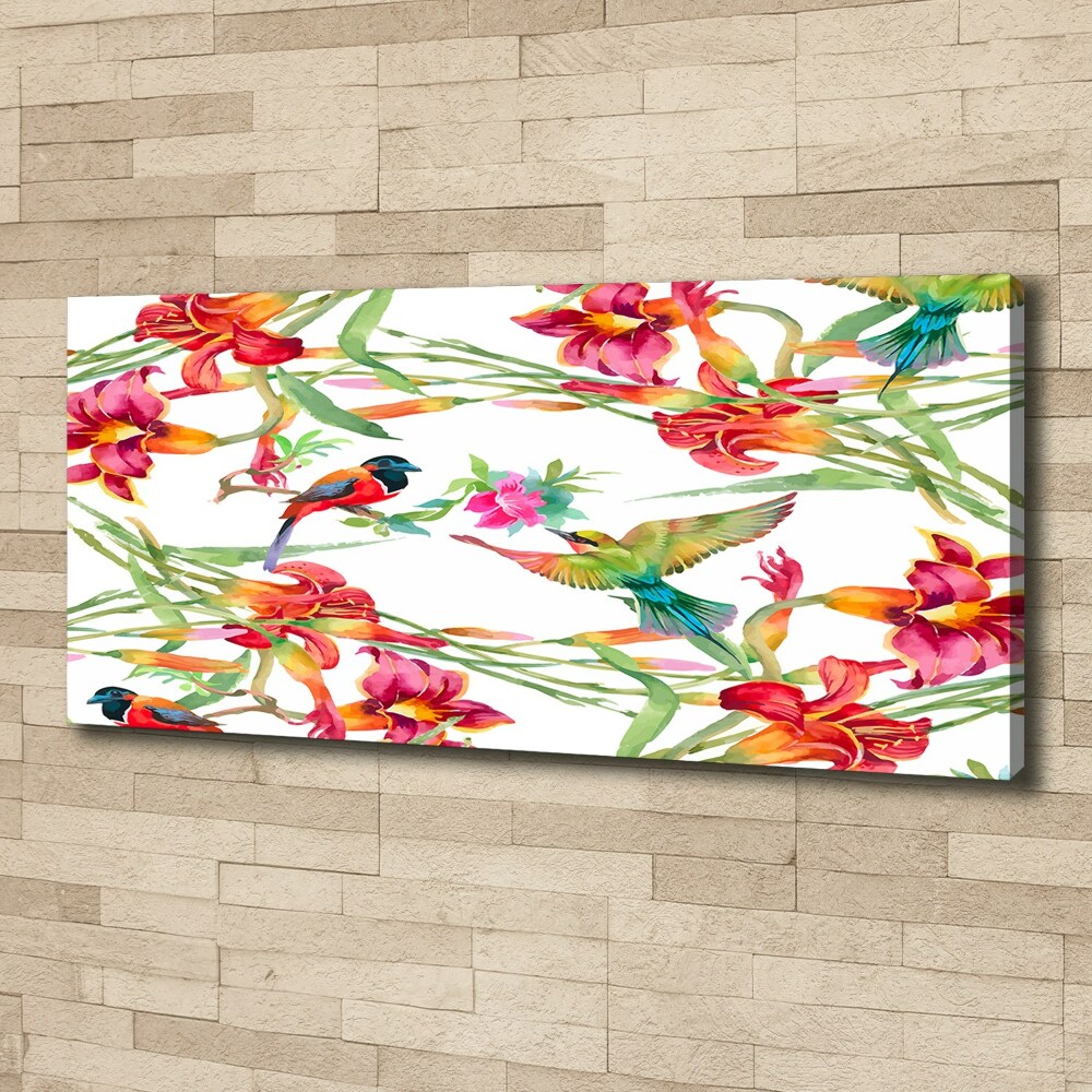 Canvas wall art Exotic birds