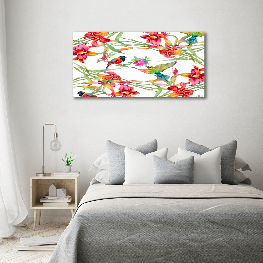 Canvas wall art Exotic birds