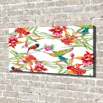 Canvas wall art Exotic birds