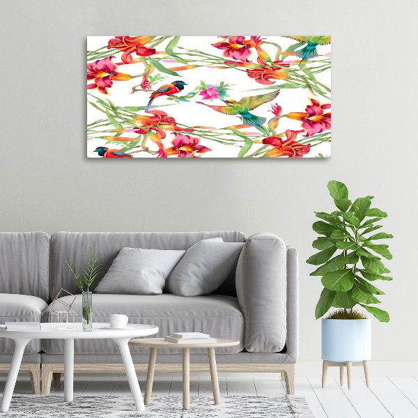 Canvas wall art Exotic birds