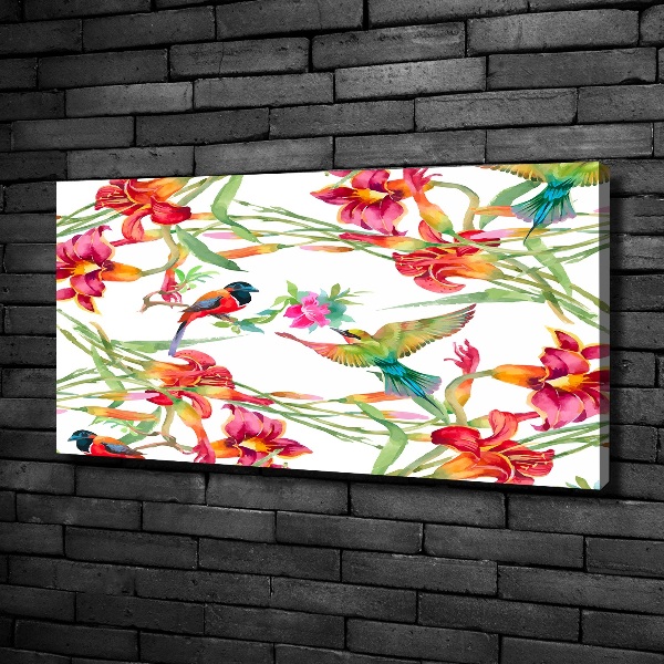 Canvas wall art Exotic birds