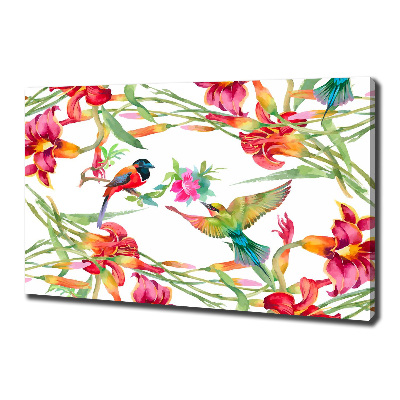 Canvas wall art Exotic birds