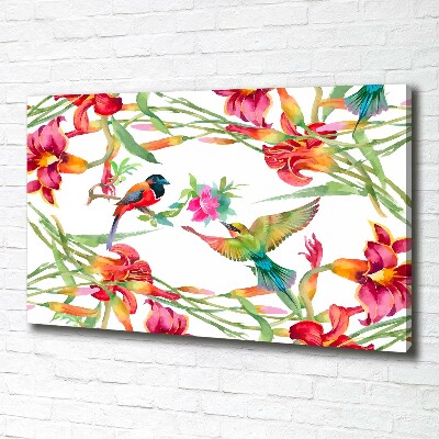 Canvas wall art Exotic birds