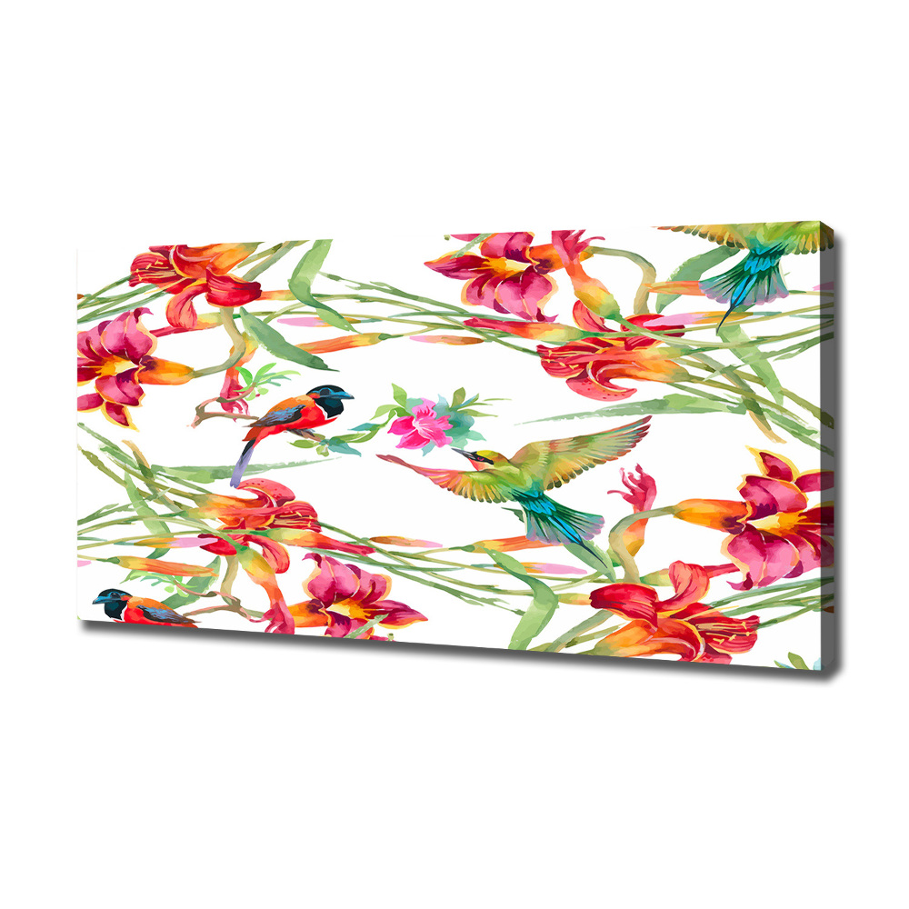 Canvas wall art Exotic birds