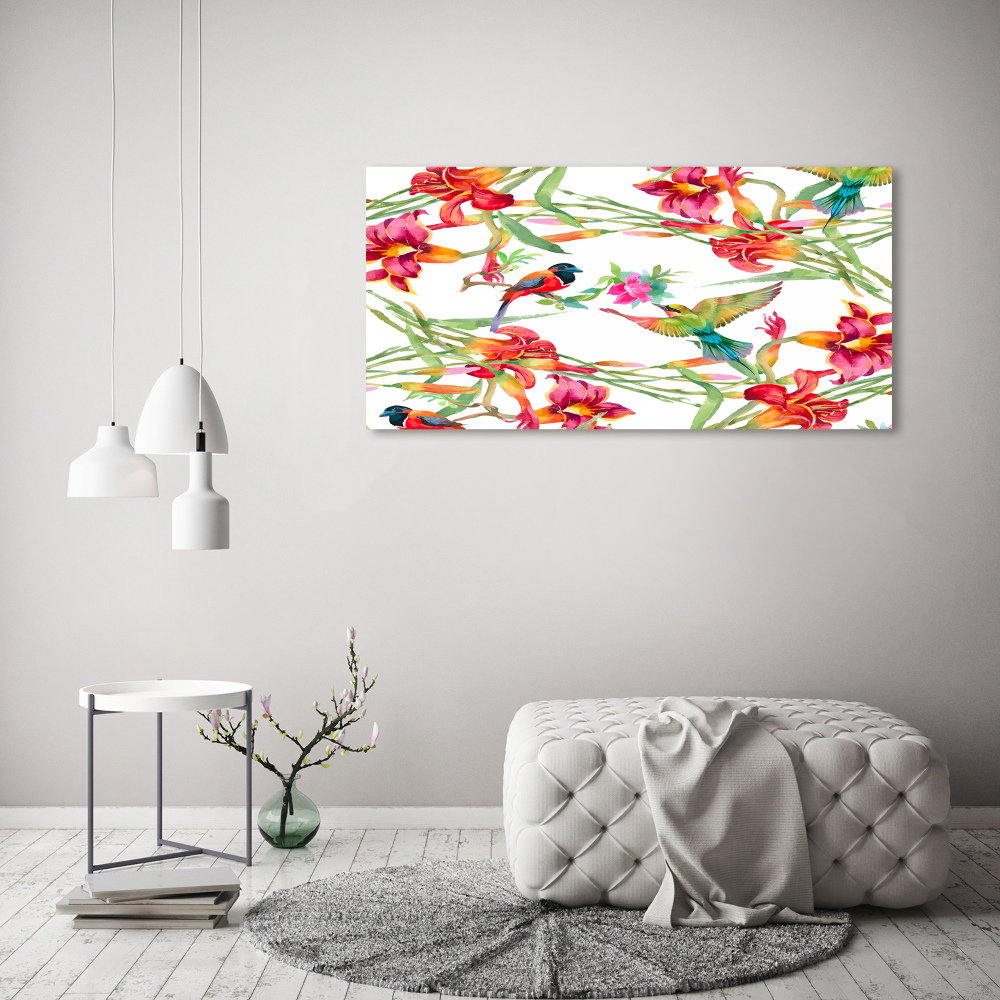 Canvas wall art Exotic birds