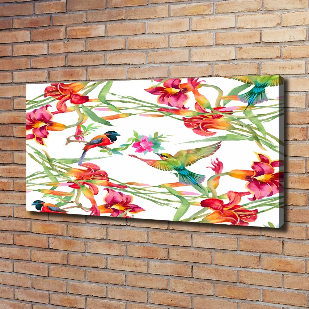 Canvas wall art Exotic birds