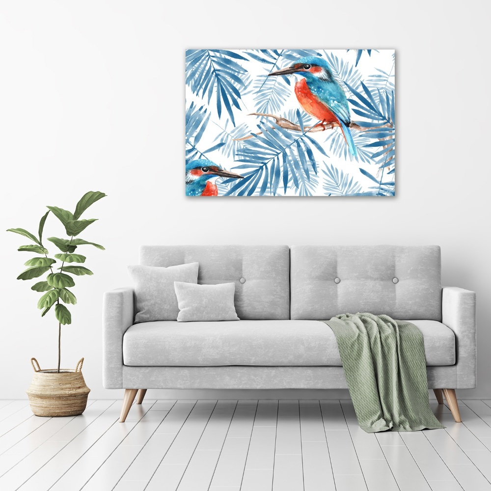 Canvas wall art Plants and bird