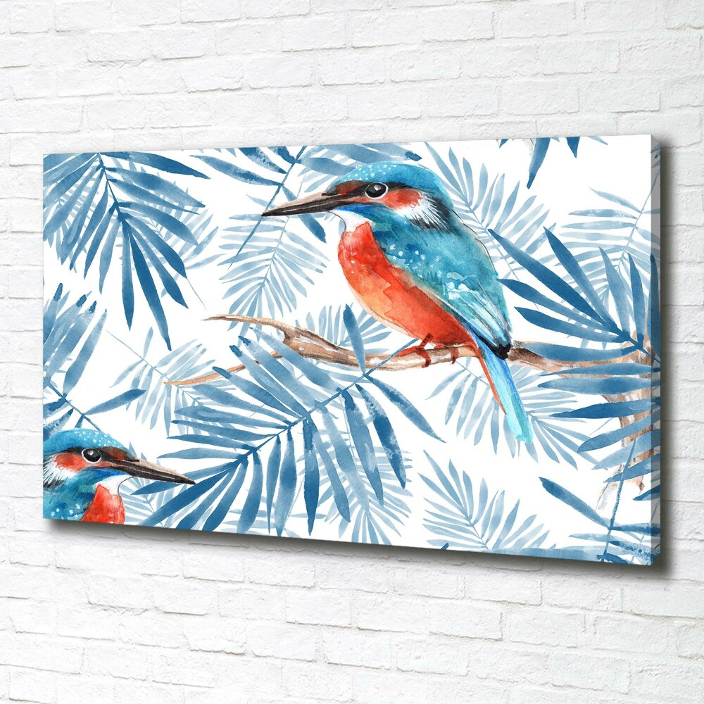 Canvas wall art Plants and bird