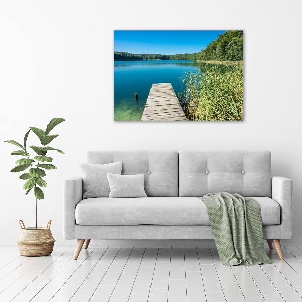 Canvas wall art Pier by the lake