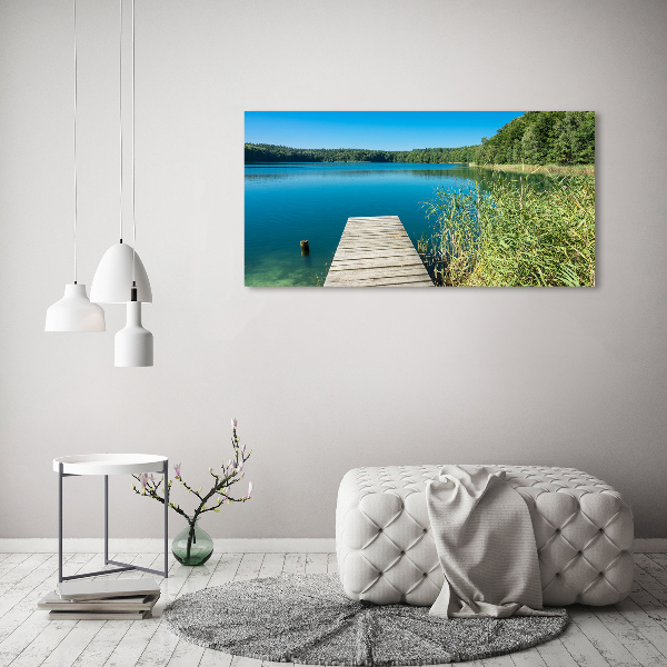 Canvas wall art Pier by the lake