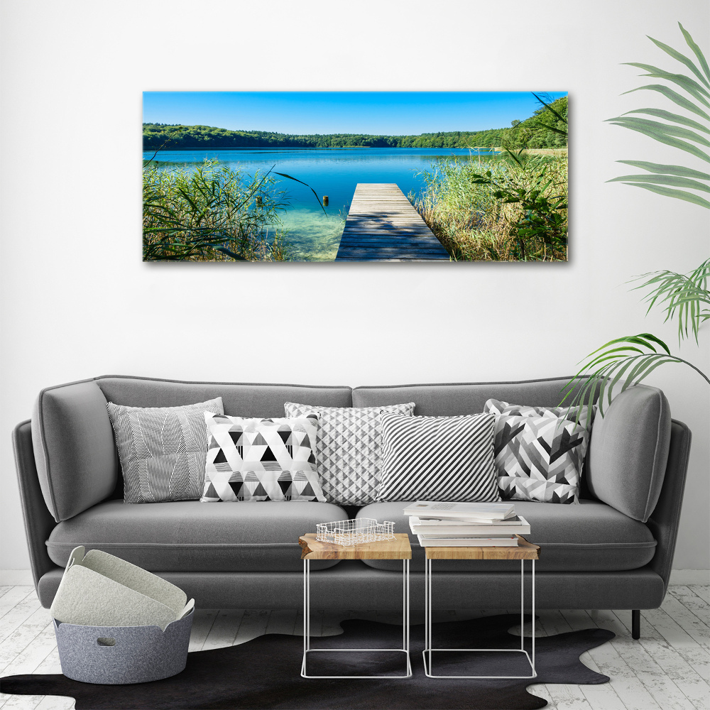 Canvas wall art Pier by the lake