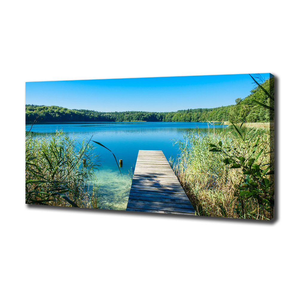 Canvas wall art Pier by the lake