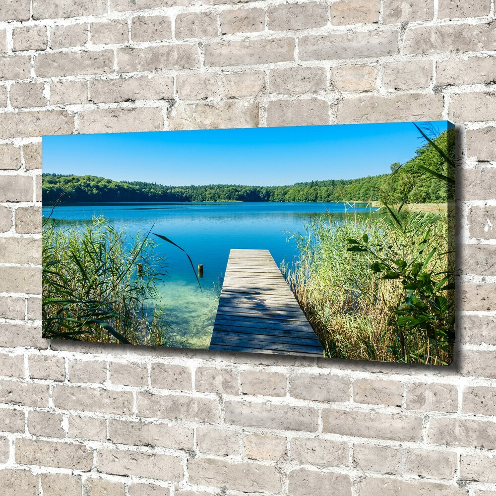 Canvas wall art Pier by the lake