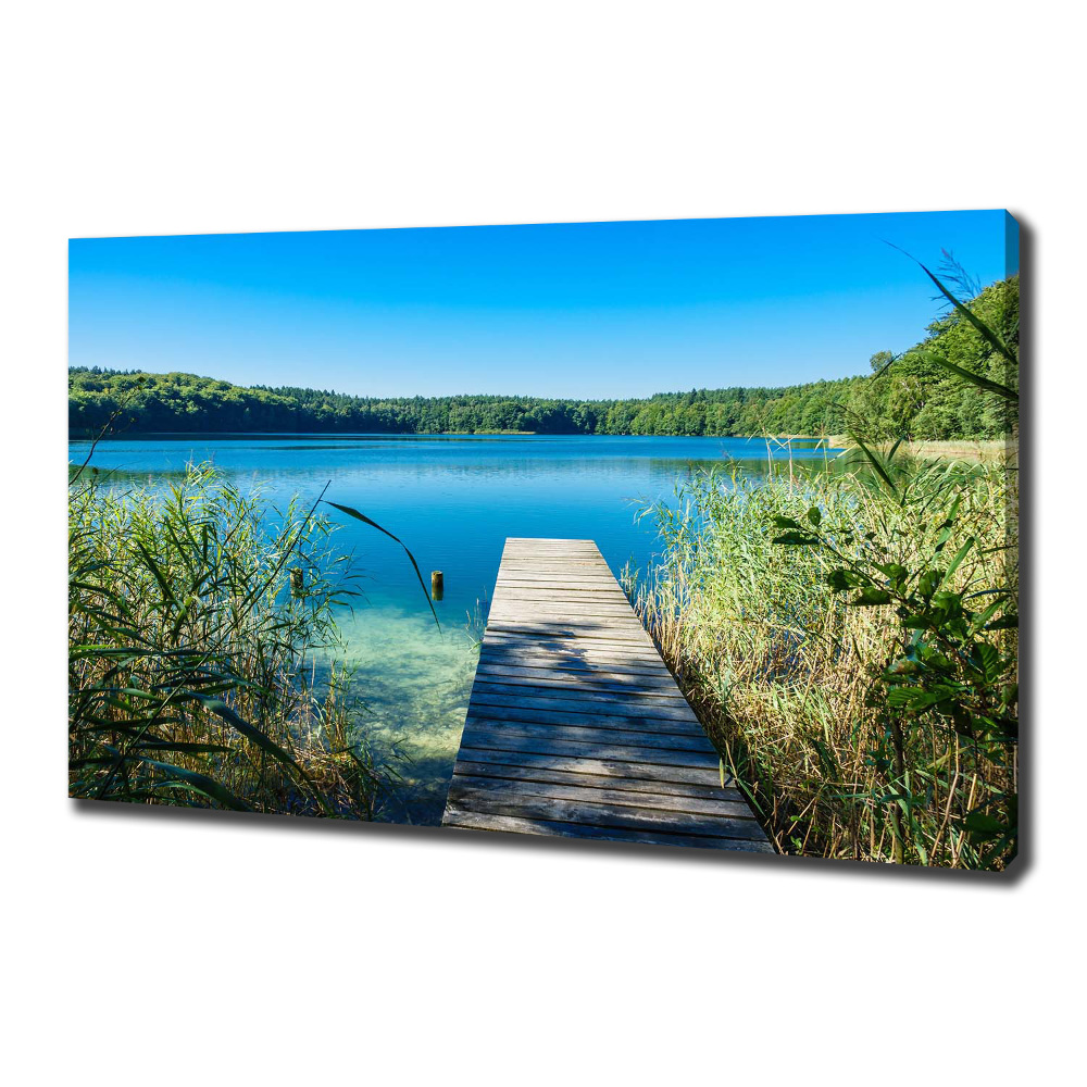 Canvas wall art Pier by the lake