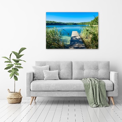 Canvas wall art Pier by the lake