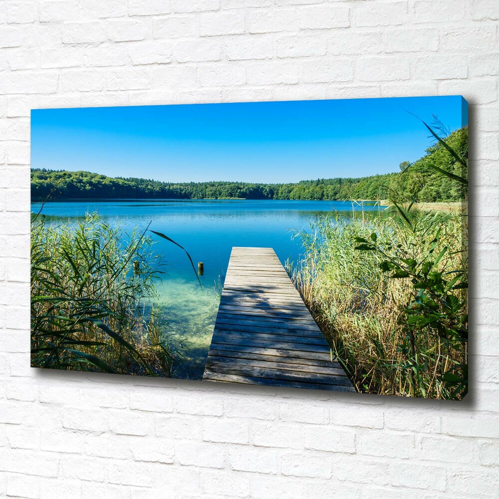 Canvas wall art Pier by the lake