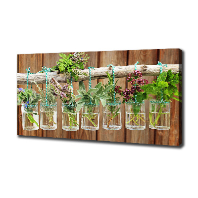 Canvas wall art Herbs in jars