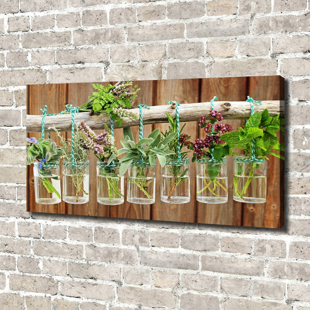 Canvas wall art Herbs in jars