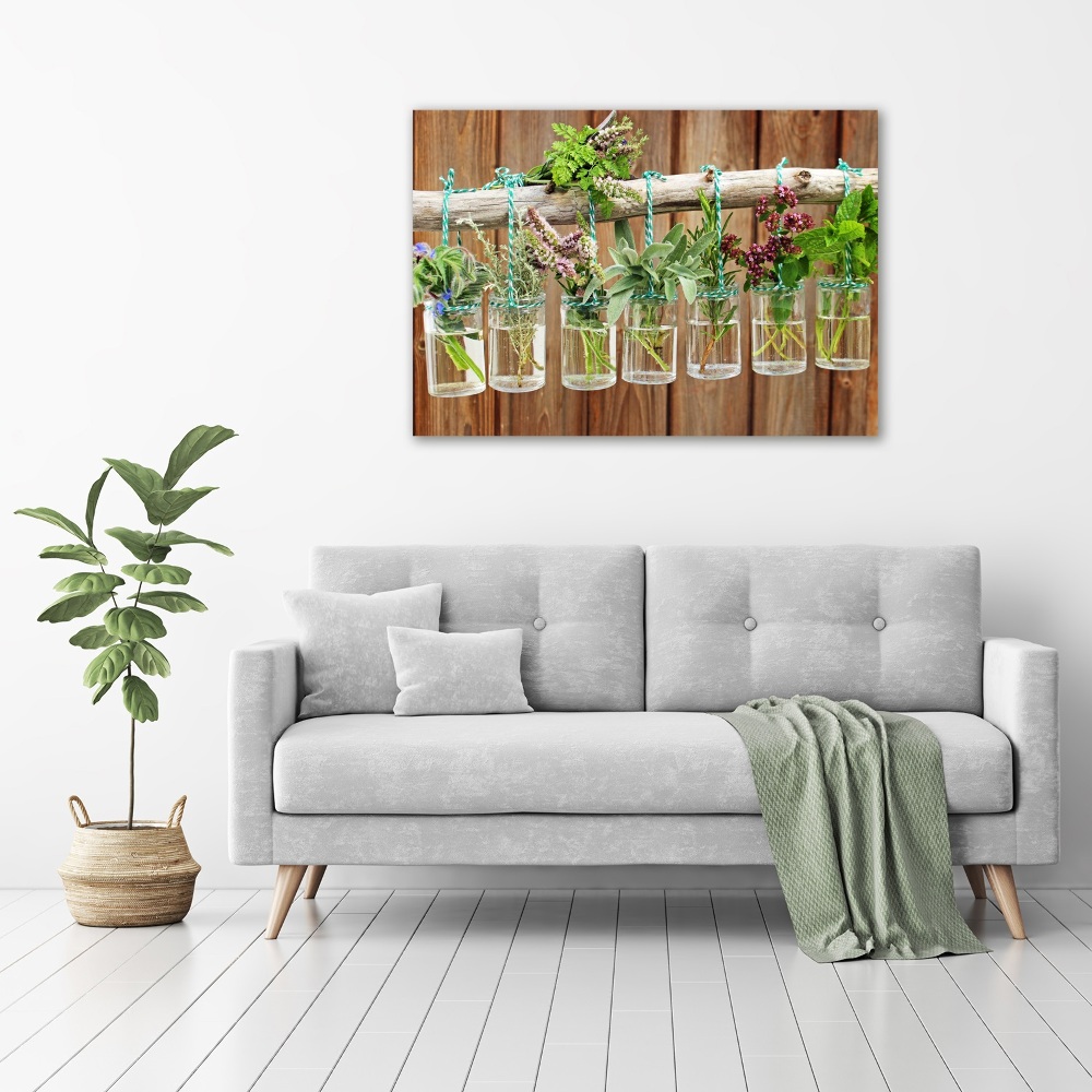 Canvas wall art Herbs in jars