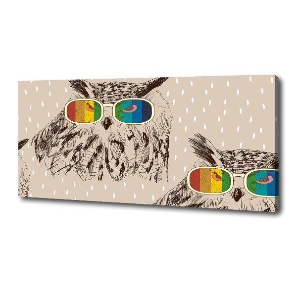 Canvas wall art Owls with glasses