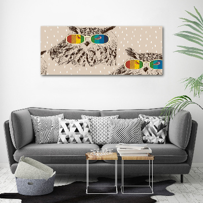 Canvas wall art Owls with glasses