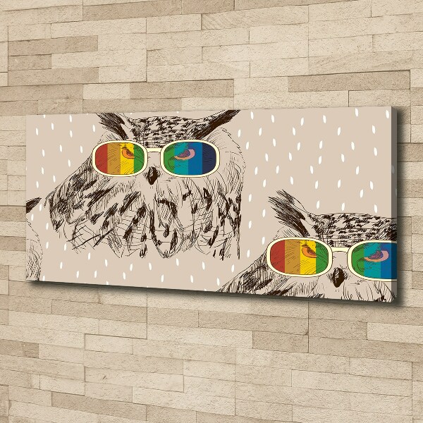 Canvas wall art Owls with glasses