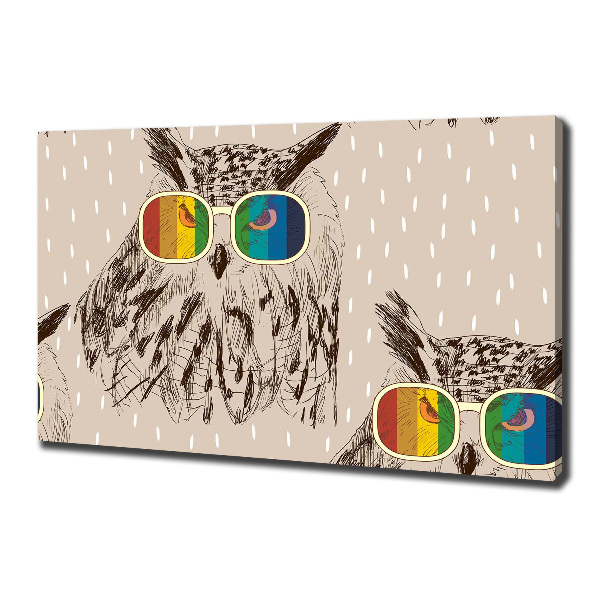 Canvas wall art Owls with glasses