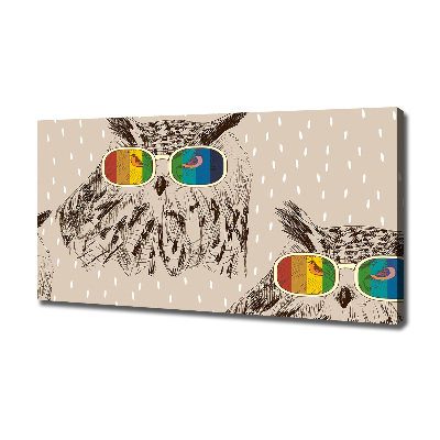 Canvas wall art Owls with glasses