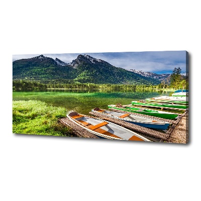 Canvas wall art Boats on the lake