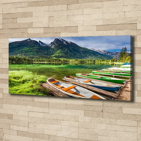 Canvas wall art Boats on the lake