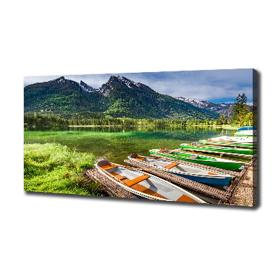 Canvas wall art Boats on the lake