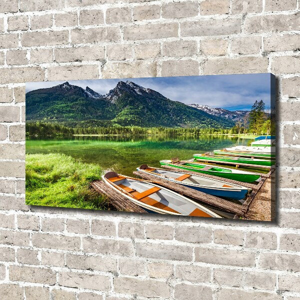 Canvas wall art Boats on the lake