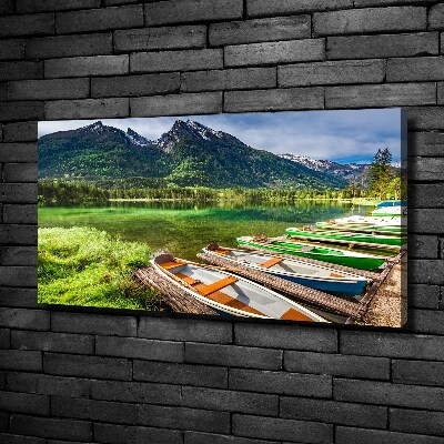 Canvas wall art Boats on the lake