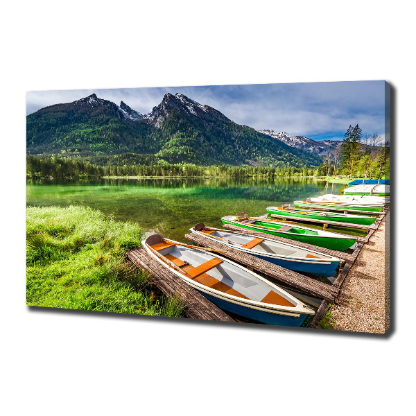 Canvas wall art Boats on the lake