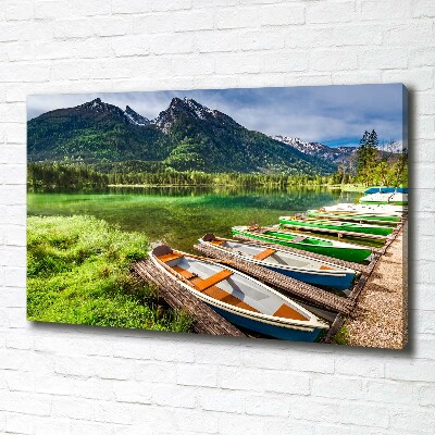 Canvas wall art Boats on the lake