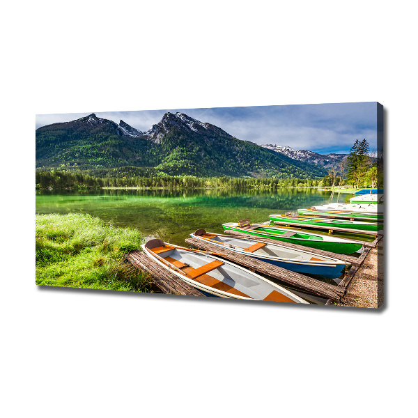 Canvas wall art Boats on the lake